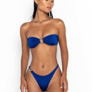 Brown Bikini Bottom with gold Ring Detail "gigi"